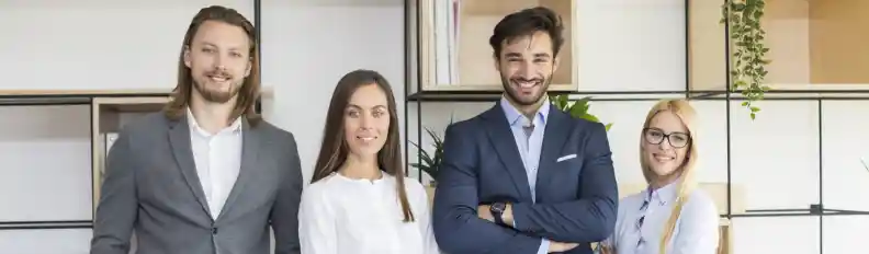 group of smiling business people